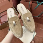 Loro Piana Charms Walk Babouche Women's Suede Mule FAL5900 H755 - Image 8