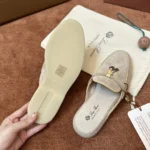 Loro Piana Charms Walk Babouche Women's Suede Mule FAL5900 A120 - Image 8