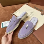 Loro Piana Charms Walk Babouche Women's Suede Mule FAL5900 401F - Image 8