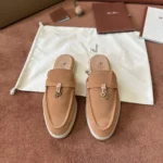 Loro Piana Babouche Charms Walk Women's Suede Mule FAI1543 E0HN - Image 8