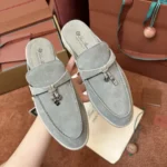 Loro Piana Babouche Charms Walk Women's Suede Mule FAI1543 508G - Image 8