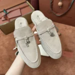 Loro Piana Babouche Charms Walk Women's Suede Mule FAI1543 A760 - Image 8